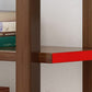 Modern Style Open Back Bookshelf Solid Wood Bookcase for Home