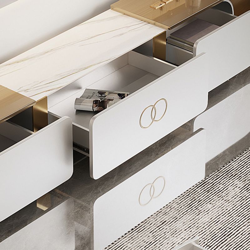 Glam TV Console Open Storage Stone Media Console with Drawer for Home Clearhalo 'furn' 'furn_tv_stands_entertainment_centers' 'Furniture' 'Living Room Furniture' 'TV Stands & Entertainment Centers' 'TV Stands & Media Storage Furniture' 'tv_stands_entertainment_centers' 1200x1200_d4c9aa6e-f289-4f70-97df-bf9c2fed0b3c