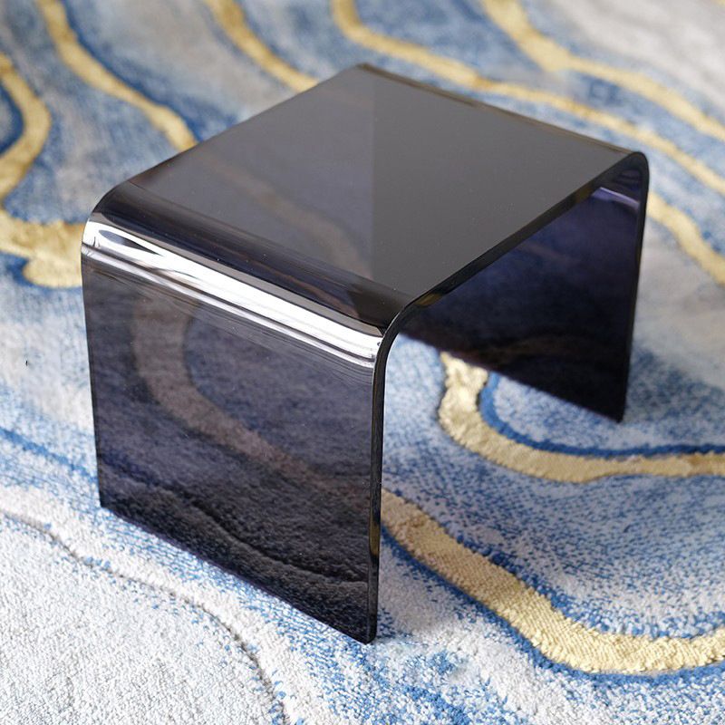 リビングルーム用のモダンな長方形のガラスサイドテーブルスレッドサイドテーブル