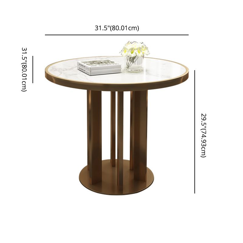 Modern Sintered Stone Dining RoomSet with Round Table and Metal Base Dining Table Furniture Clearhalo 'Dining Room Sets' 'Dining Tables & Seating' 'dining_room_set' 'furn' 'furn_dining_room_set' 'Furniture' 'furniture_dining_room_set' 'Kitchen & Dining Furniture' 'kitchen&dining_furn' 'kitchen' 1200x1200_d4cbe79f-55e5-40ac-b971-d0cc39ea5b57