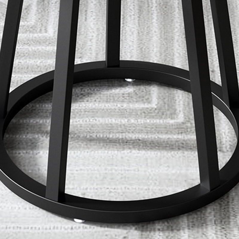 Mesa de comedor de base de hierro negro redondo Mesa de pedestal de piedra moderna