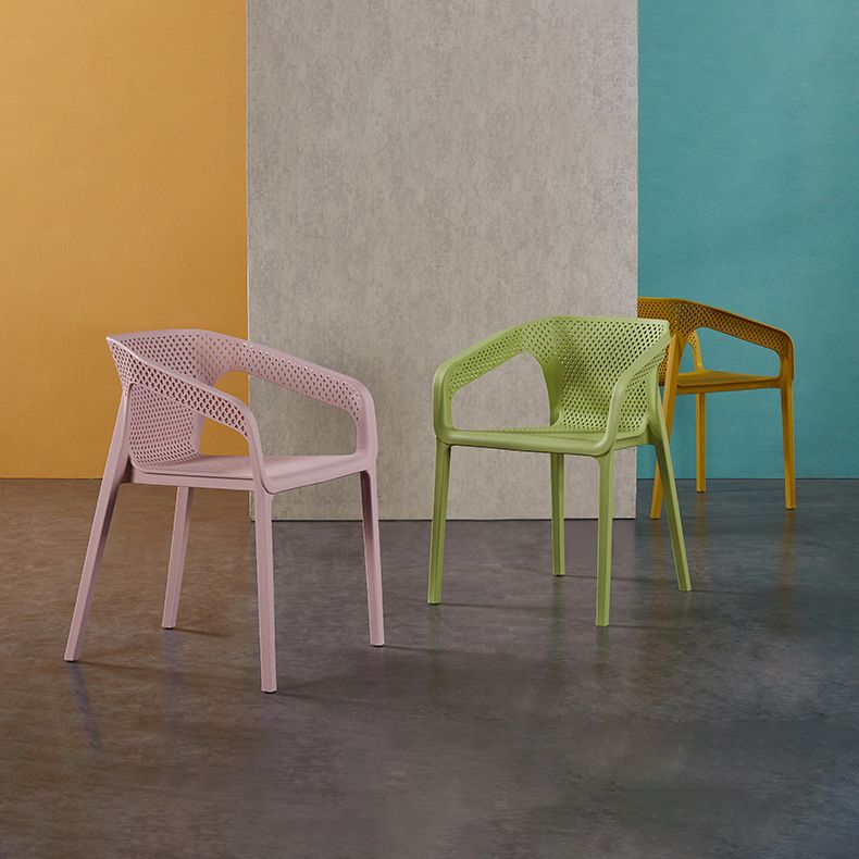 Contemporary Style Dining Room Plastic Arm Chair Multicolor Stacking Dining Chair Clearhalo ' kitchen&dining_furn' 'Dining Chairs' 'Dining Tables & Seating' 'dining_chair' 'furn' 'furn_dining_chair' 'Furniture' 'furniture_dining_chair' 'Kitchen & Dining Furniture' 'kitchen' 1200x1200_d4ccad9a-417b-4633-9cf0-cf1d55d96431