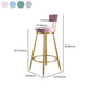 Glam Metal Upholstered Barstool Living Room Bar Stool with Iron Legs and Low Back,Cushion Clearhalo 'Bar Furniture' 'Bar Stools' 'bar_stools' 'furn' 'furn_bar_stools' 'furniture_bar_stools' 'Kitchen & Dining Furniture' 'kitchen&dining_furn' 'kitchen' 'kitchen_furn' Furniture' 1200x1200_d4ccc003-6bd7-4aaf-b7cd-2946a0b73bae