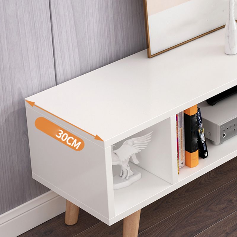 12" - Brede houten tv-standaard, verschuifbare Scandinavische tv-console met 2/3/4 lades