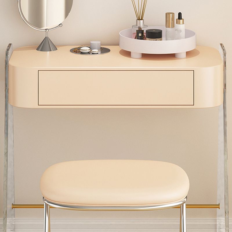 Contemporain 1 tiroir Maquillage Vanité Bureau en bois et coiffeur en acrylique