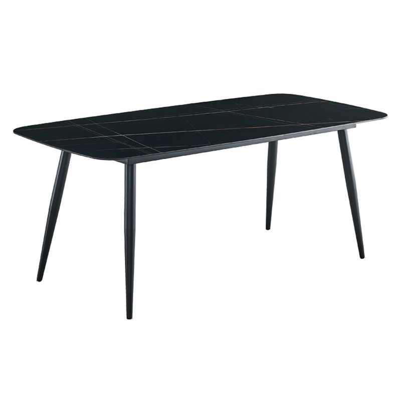 Contemporary Dining Table Sintered Stone Dining Table with 4 Metal Legs Clearhalo ' dining_table' 'Dining Tables & Seating' 'Dining Tables' 'Furniture' 'furniture_dining_table' 'Kitchen & Dining Furniture' 'kitchen&dining_furn' 'kitchen' 'kitchen_dining_table' 1200x1200_d4ce33fd-7a11-468a-ab3e-5ed5788168ff