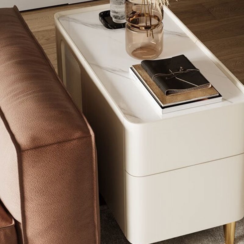 Tray Top Rectangular Side Table with 2 Drawers and a Cabinet Clearhalo 'Coffee & Accent Tables' 'End & Side Tables' 'end_side_tables' 'furn' 'furn_end_side_tables' 'Furniture' 'Living Room Furniture' 1200x1200_d4ce804a-91ac-4559-9831-6c90a7a890a6