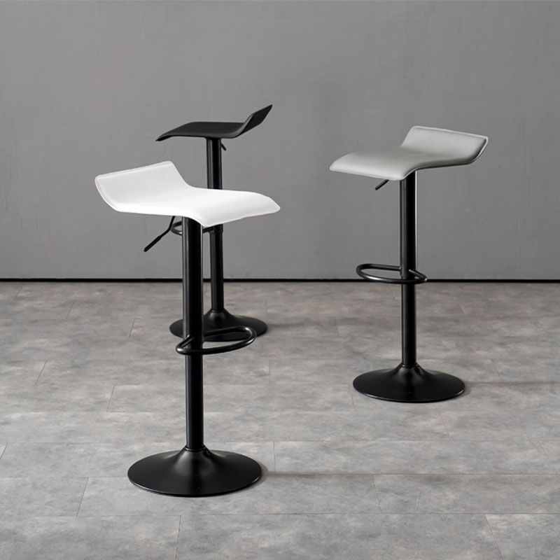 Modern Adjustable Swivel Bar Stool Footrest Low Back Faux Leather Bar Stool Clearhalo 'Bar Furniture' 'Bar Stools' 'bar_stools' 'furn' 'furn_bar_stools' 'furniture_bar_stools' 'Kitchen & Dining Furniture' 'kitchen&dining_furn' 'kitchen' 'kitchen_furn' Furniture' 1200x1200_d4cf7140-0034-4ed4-bfe1-846afa576fda