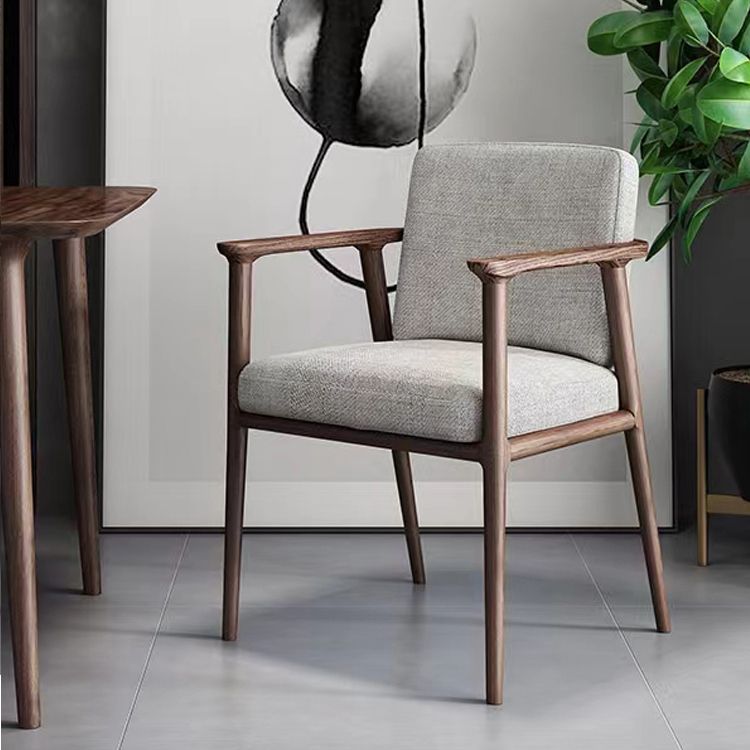 Solid Wood Arm Chair Upholstered Modern Dining Chair for Home Clearhalo 'Dining Chairs' 'Dining Tables & Seating' 'dining_chair' 'furn' 'furn_dining_chair' 'Furniture' 'Kitchen & Dining Furniture' 1200x1200_d4cfd057-3c92-4839-90dc-5e54a0f99ad5