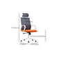Silla de oficina moderna brazos fijos altura de asiento ajustable altura giratoria con espalda transpirable