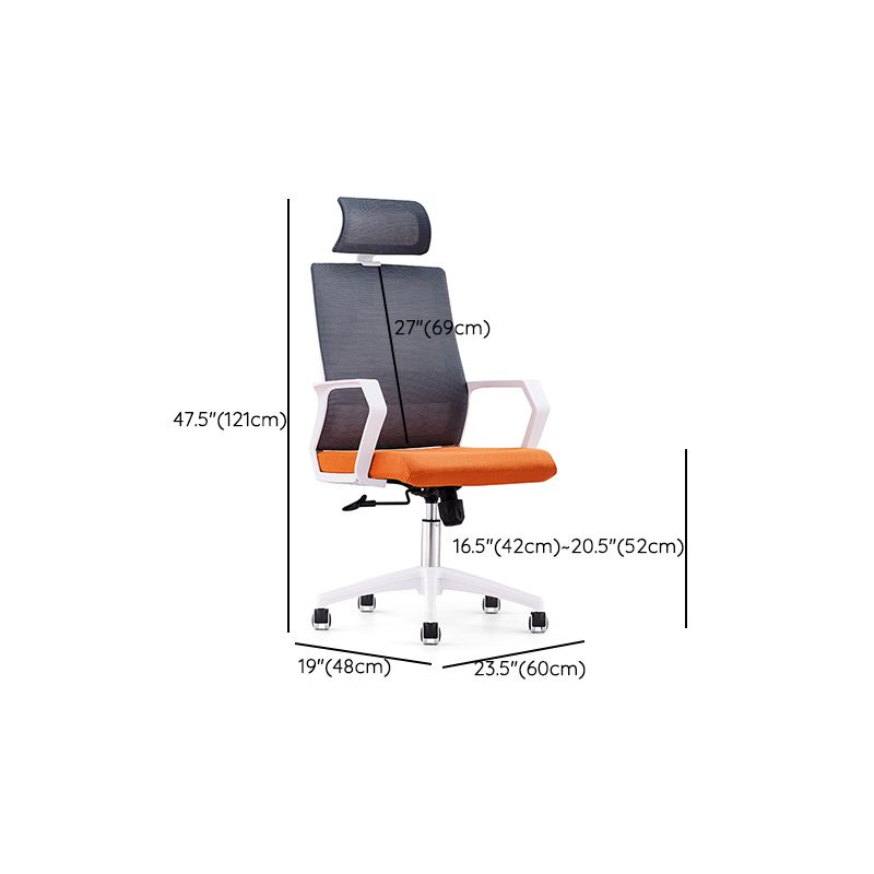 Silla de oficina moderna brazos fijos altura de asiento ajustable altura giratoria con espalda transpirable