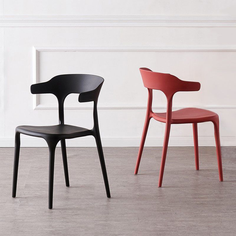 Contemporary Open Back Chair Plastic Dining Armless Side Chairs Clearhalo ' kitchen&dining_furn' 'Dining Chairs' 'Dining Tables & Seating' 'dining_chair' 'furn' 'furn_dining_chair' 'Furniture' 'furniture_dining_chair' 'Kitchen & Dining Furniture' 'kitchen' 1200x1200_d4d10ff2-ba28-4e10-ab24-5f095bdb48a8