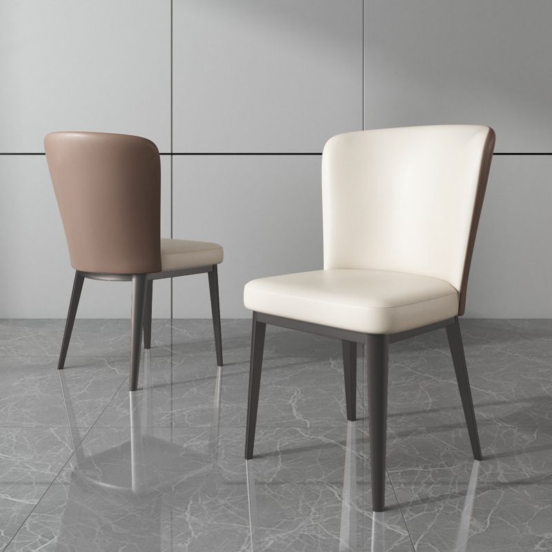 Modern Side Chair Metal Solid Back Dining Room Chair for Kitchen Clearhalo 'Dining Chairs' 'Dining Tables & Seating' 'dining_chair' 'furn' 'furn_dining_chair' 'Furniture' 'Kitchen & Dining Furniture' 1200x1200_d4d2608a-d2e9-4a38-aa8e-24280e60a4bd