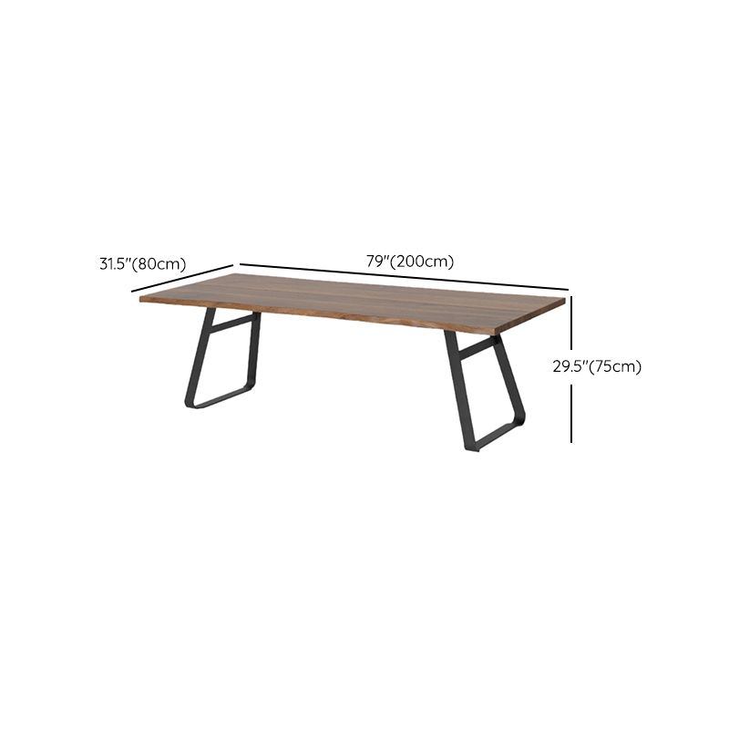 Brown Solid Wood Top Dining Table Rectangle Kitchen Dinette Table Clearhalo 'Dining Tables & Seating' 'Dining Tables' 'dining_table' 'furn' 'furn_dining_table' 'Furniture' 'Kitchen & Dining Furniture' 1200x1200_d4d2a6cc-918a-453a-a983-c81ab6fccbfe