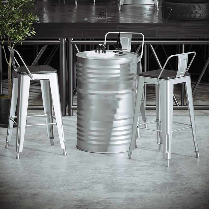 Industrial Silver Counter Stools Iron Wooden Bar Bristol Stools with Square Seat Clearhalo 'Bar Furniture' 'Bar Stools' 'bar_stools' 'furn' 'furn_bar_stools' 'furniture_bar_stools' 'Kitchen & Dining Furniture' 'kitchen&dining_furn' 'kitchen' 'kitchen_furn' Furniture' 1200x1200_d4d3d570-7384-4990-930f-8c15f602a769