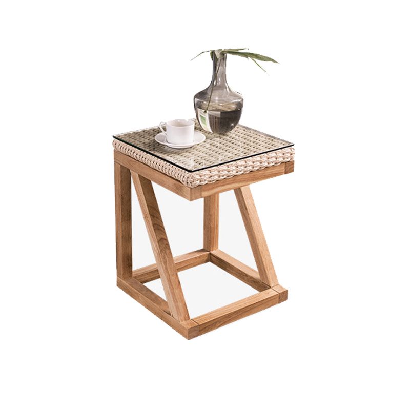 Contemporary Solid Wood Frame Square Living Room Accent Side Table