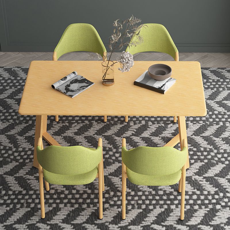 Contemporary Rectangular White and Walnut Wooden Dining Table with Double Pedestal Clearhalo 'Dining Tables & Seating' 'Dining Tables' 'dining_table' 'furn' 'furn_dining_table' 'Furniture' 'Kitchen & Dining Furniture' 1200x1200_d4d4e03b-eca1-40af-b8be-250e964fce9a