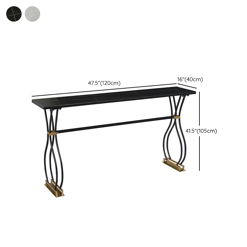 Rectangle Sintered Stone Dining Table Black and Metal Base Bar Table Clearhalo 'Bar Furniture' 'Bar Tables' 'bar_tables' 'furn' 'furn_bar_tables' 'Furniture' 'Kitchen & Dining Furniture' 1200x1200_d4d83d21-830a-4bbd-8ee6-8133dc204e32