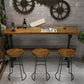 Light Brown Industrial Style Bar Table in Iron and Solid Wood Bar Table Clearhalo 'Bar Furniture' 'Bar Tables' 'bar_tables' 'furn' 'furn_bar_tables' 'Furniture' 'furniture_bar_tables' 'Kitchen & Dining Furniture' 1200x1200_d4d9e339-454e-406d-a654-dd7b2e45447f
