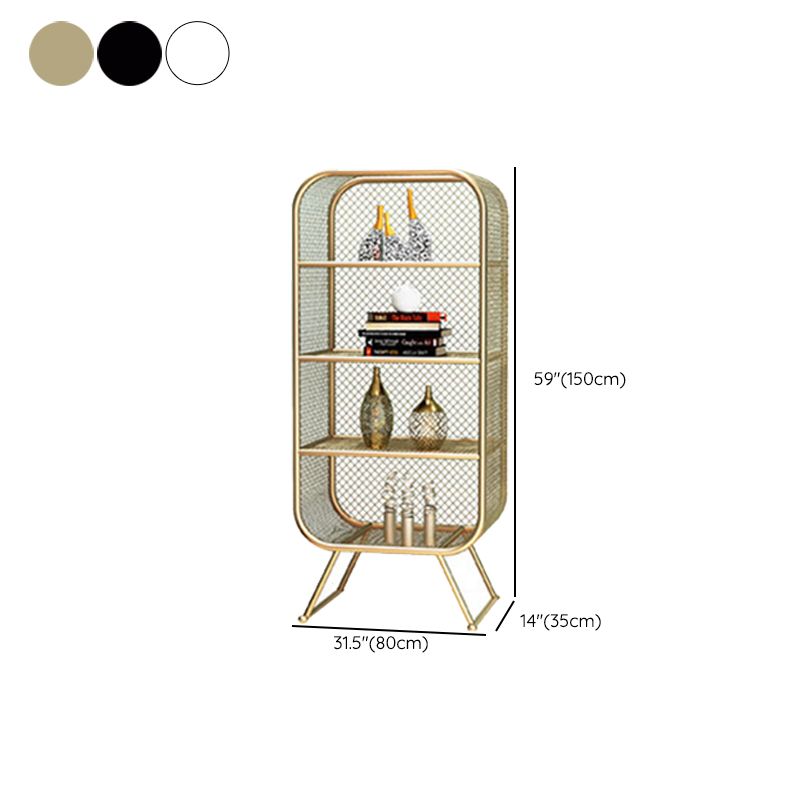Glam Antique Finish Shelf Bookcase Standard Metal Bookshelf with Shelves Clearhalo 'Bookcases' 'furn' 'furn_bookcases' 'Furniture' 'Office Furniture' 1200x1200_d4da54c6-4f3d-4b7c-af82-e3b2ac71cad7