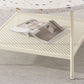 Mesa de centro contemporánea de 17" de alto, mesa de cóctel de café blanca con almacenamiento
