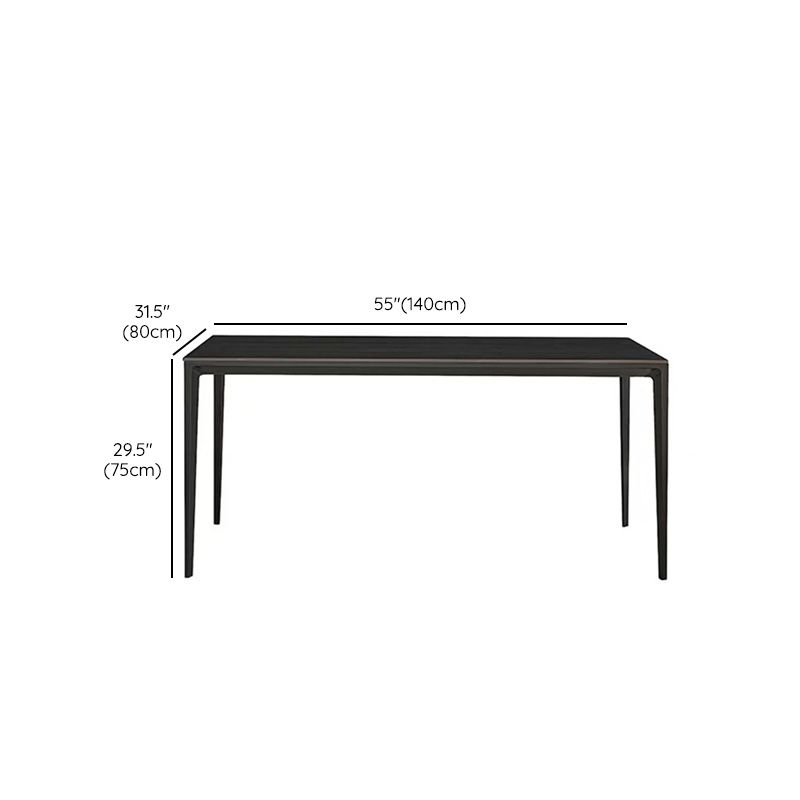 Table à manger en pierre moderne médiévale, 4 pieds noirs, pour salle à manger
