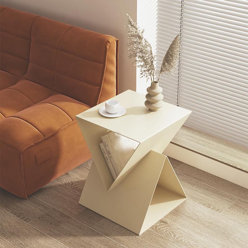 Modern 19.68" Tall End Table Metal Square Abstract Side Table
