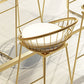 Rectangle Bar Table Set 1/7/9 Pcs Glam Bar Table and Stools with Metal Frame