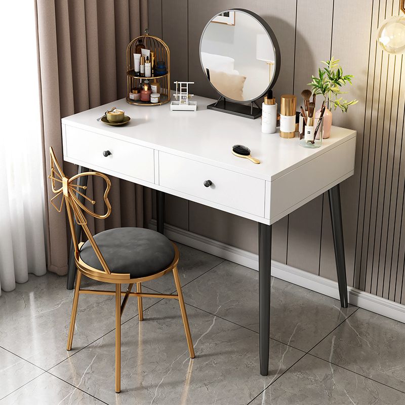 15.75" Wide Make-up Vanity White Makeup Vanity Desk Table with 2 Drawers