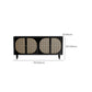 Black Wicker Doors Contemporary Sideboard Solid Wood Buffet Table for Dining Room
