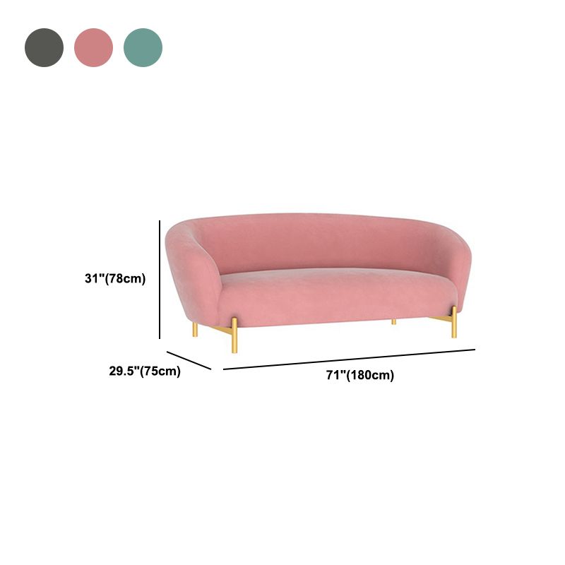 Velvet Tuxedo Arm 29.52" Wide Contemporary Sofa for Living Room