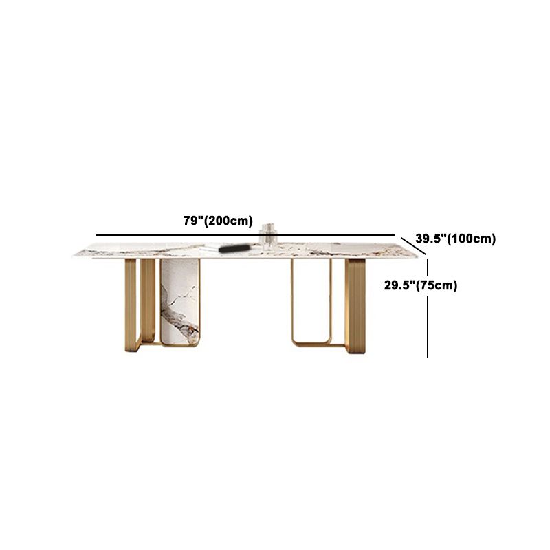 Glam -stijl rechthoekige tafel ingesteld 1/4/5/7 stukken dinerset voor keuken