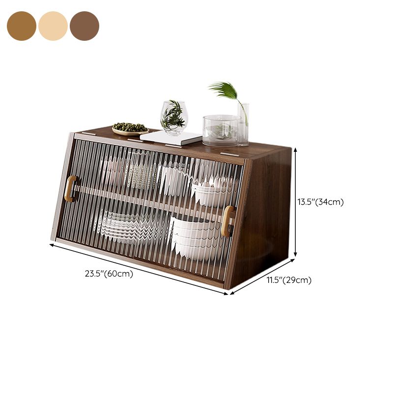 Sideboard contemporanea in legno massiccio 13,4 "H Board laterale con armadi