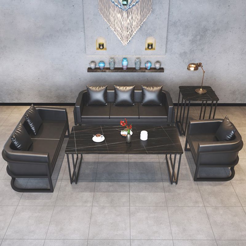 Industrial Dining Table Sintered Stone Table with Double Metal Pedestal for Dining Room Clearhalo ' dining_table' 'Dining Tables & Seating' 'Dining Tables' 'furn' 'furn_dining_table' 'Furniture' 'furniture_dining_table' 'Kitchen & Dining Furniture' 'kitchen&dining_furn' 'kitchen' 'kitchen_dining_table' 1200x1200_d4e0cf4e-4bd8-4c21-98bf-d71205357f05
