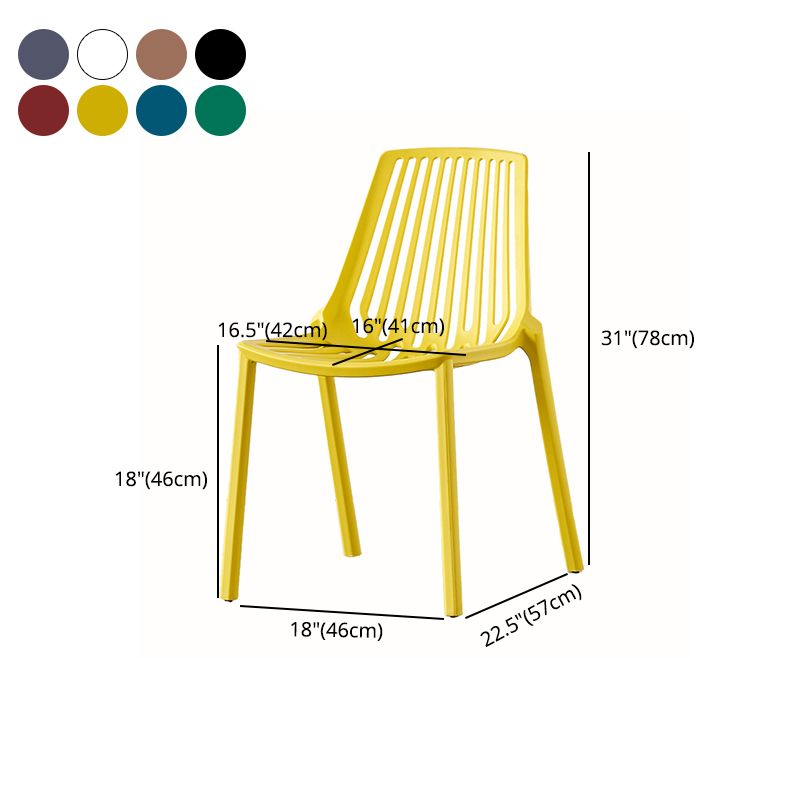 Restaurant Contemporary Plastic Side Chair Matte Finish Slat Back Dining Chair Clearhalo ' kitchen&dining_furn' 'Dining Chairs' 'Dining Tables & Seating' 'dining_chair' 'furn' 'furn_dining_chair' 'Furniture' 'furniture_dining_chair' 'Kitchen & Dining Furniture' 'kitchen' 1200x1200_d4e23ad5-0122-4eb2-ae8b-69c3fd5dd507