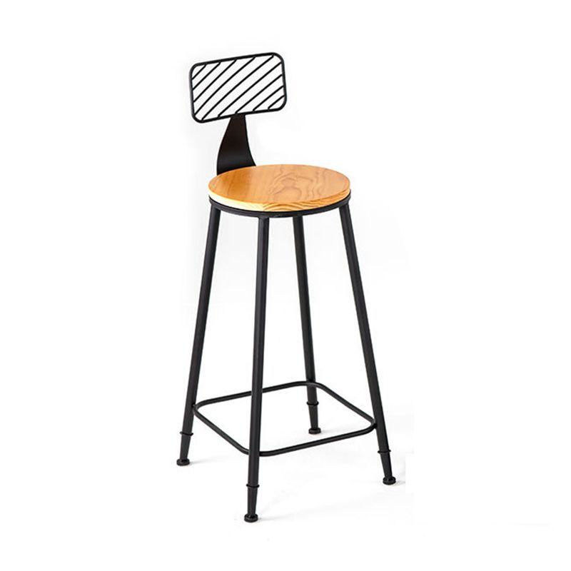 Industrial Style Barstool Metal and Wood Bar Stool for Dining Room 1 Pcs Clearhalo 'Bar Furniture' 'Bar Stools' 'bar_stools' 'furniture_bar_stools' 'Kitchen & Dining Furniture' 'kitchen&dining_furn' 'kitchen' 'kitchen_furn' Furniture' 1200x1200_d4e356c4-fc8a-4ff1-9c08-cbf0b236afd0
