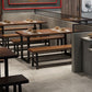 Solid Wood Industrial Dining Table Brown Rectangle Table with Sled Base for Dinning Room Clearhalo ' dining_table' 'Dining Tables & Seating' 'Dining Tables' 'furn' 'furn_dining_table' 'Furniture' 'furniture_dining_table' 'Kitchen & Dining Furniture' 'kitchen&dining_furn' 'kitchen' 'kitchen_dining_table' 1200x1200_d4e41245-f20a-47e1-abfe-a7eee0109a48