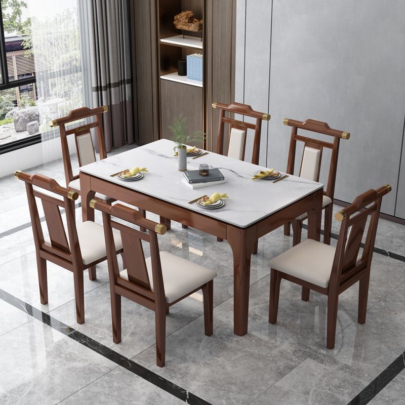 Stone Dining Room Collection Midcentury Style Rectangle 4 Legs Furniture for Home Clearhalo ' dining_table' 'Dining Tables & Seating' 'Dining Tables' 'furn' 'furn_dining_table' 'Furniture' 'furniture_dining_table' 'Kitchen & Dining Furniture' 'kitchen&dining_furn' 'kitchen' 'kitchen_dining_table' 1200x1200_d4e4471d-f962-45b7-aa74-3cbf193c321d