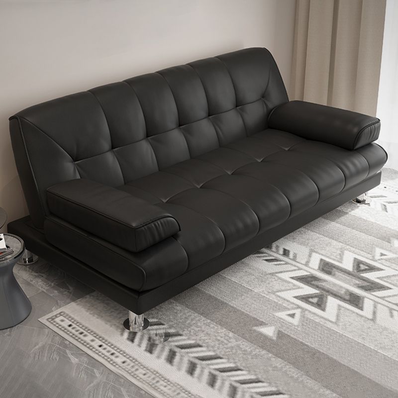 Biscuit Back Faux Leather Pillow Top Arm Sofa with Foldable and Stain Resistant Clearhalo 'furn' 'furn_sofas' 'Furniture' 'furniture_sofas' 'kitchen' 'kitchen_sofas' 'Living Room Furniture' 'Sofa' 'sofas' 1200x1200_d4e4d3d7-0dae-421e-851b-9f5366461952