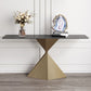 Modern Rectangular Console Table Stone Console Sofa Table in Gold and Black