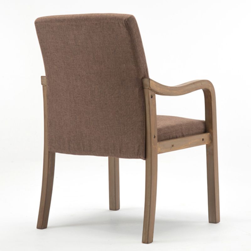 Contemporary Home Arm Chair Solid Back Upholstered Wood Dining Room Chair Clearhalo ' kitchen&dining_furn' 'Dining Chairs' 'Dining Tables & Seating' 'dining_chair' 'furn' 'furn_dining_chair' 'Furniture' 'furniture_dining_chair' 'Kitchen & Dining Furniture' 'kitchen' 1200x1200_d4e60d7a-031e-4462-a453-ab42c7f1e27c