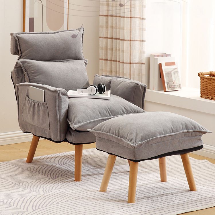 Contemporary Fabric Arms Included With Loose Cover Basic Four Leg Accent Chair