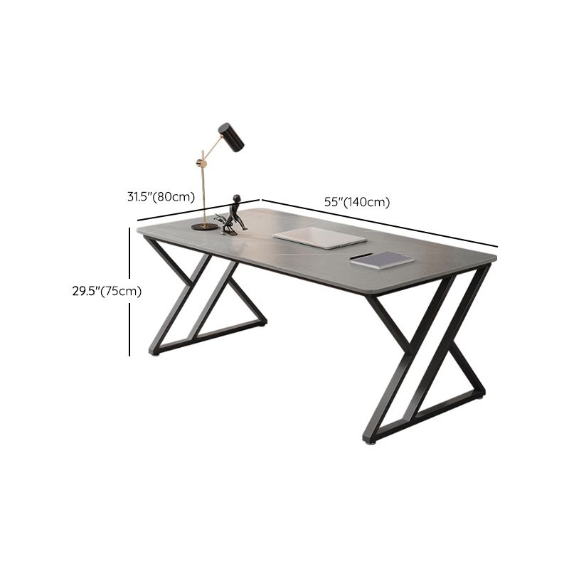 オフィス用の現代的な石造りのデスク曲線灰色のライティングデスク