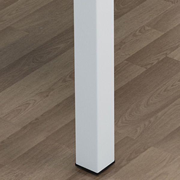 Modern White Rectangular Glass Top Dining Table with Double Pedestal Clearhalo 'Dining Tables & Seating' 'Dining Tables' 'dining_table' 'furn' 'furn_dining_table' 'Furniture' 'Kitchen & Dining Furniture' 1200x1200_d4e816d0-6b5a-4551-bd45-fbfa73c95513