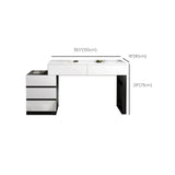 Modern Wooden Vanity Desk in White Modern with Drawers Dressing Table