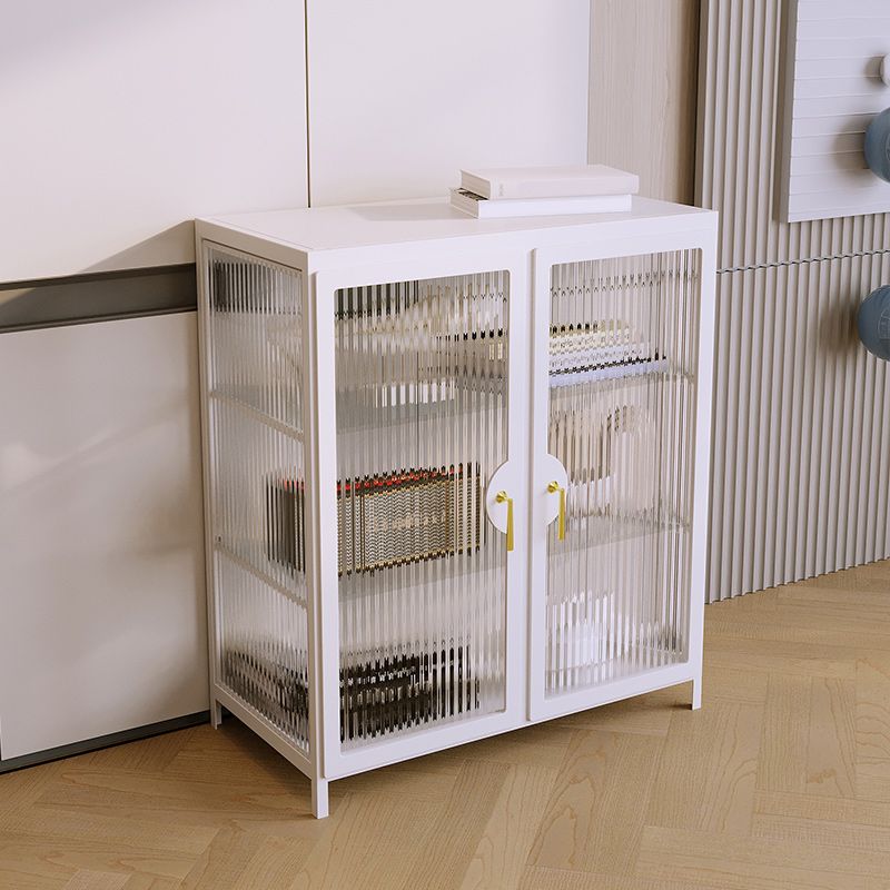 Modern Glass Doors Curio Cabinet Metal Storage Cabinet for Living Room Clearhalo 'Display & China Cabinets' 'display_china_cabinets' 'furn' 'furn_display_china_cabinets' 'Furniture' 'Kitchen & Dining Furniture' 1200x1200_d4e93674-93cb-437f-a213-6e7f13c1d08b