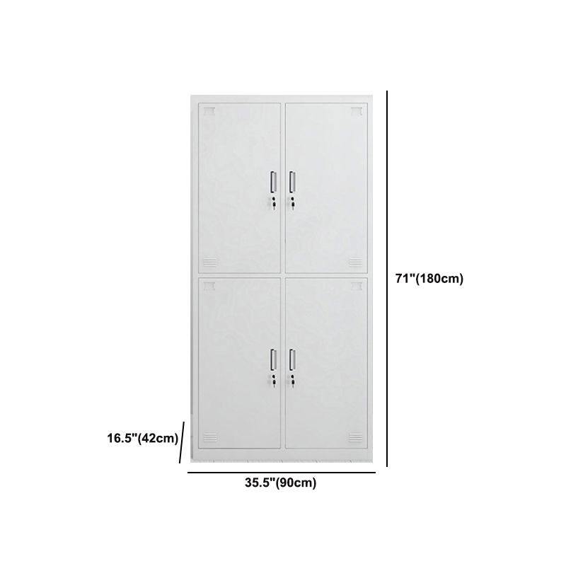 Modern Style Wardrobe White Metal Wardrobe Closet with Locks