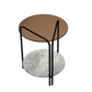 Modern Round Glass Side Table Dia 19.7" 4 Legs End Table with Shelf