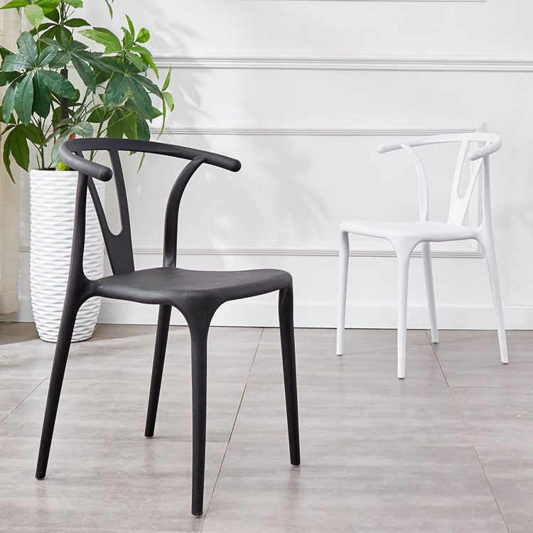 Modern Style Stackable Chair Dining Armless Chair with Plastic Legs for Kitchen Clearhalo 'Dining Chairs' 'Dining Tables & Seating' 'dining_chair' 'furn' 'furn_dining_chair' 'Furniture' 'furniture_dining_chair' 'Kitchen & Dining Furniture' 1200x1200_d4ea84fc-7323-492a-a801-c08dc0e4f918
