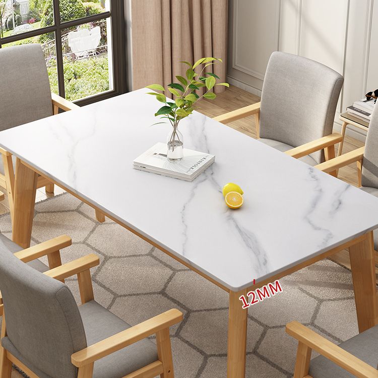 Minimalist Sintered Stone Top Kitchen Dining Set White Standard Dining Set with 4 Legs Table Clearhalo 'Dining Room Sets' 'Dining Tables & Seating' 'dining_room_set' 'furn' 'furn_dining_room_set' 'Furniture' 'furniture_dining_room_set' 'Kitchen & Dining Furniture' 'kitchen&dining_furn' 'kitchen' 1200x1200_d4eb7aee-2328-460b-b77b-afc63d4b0166